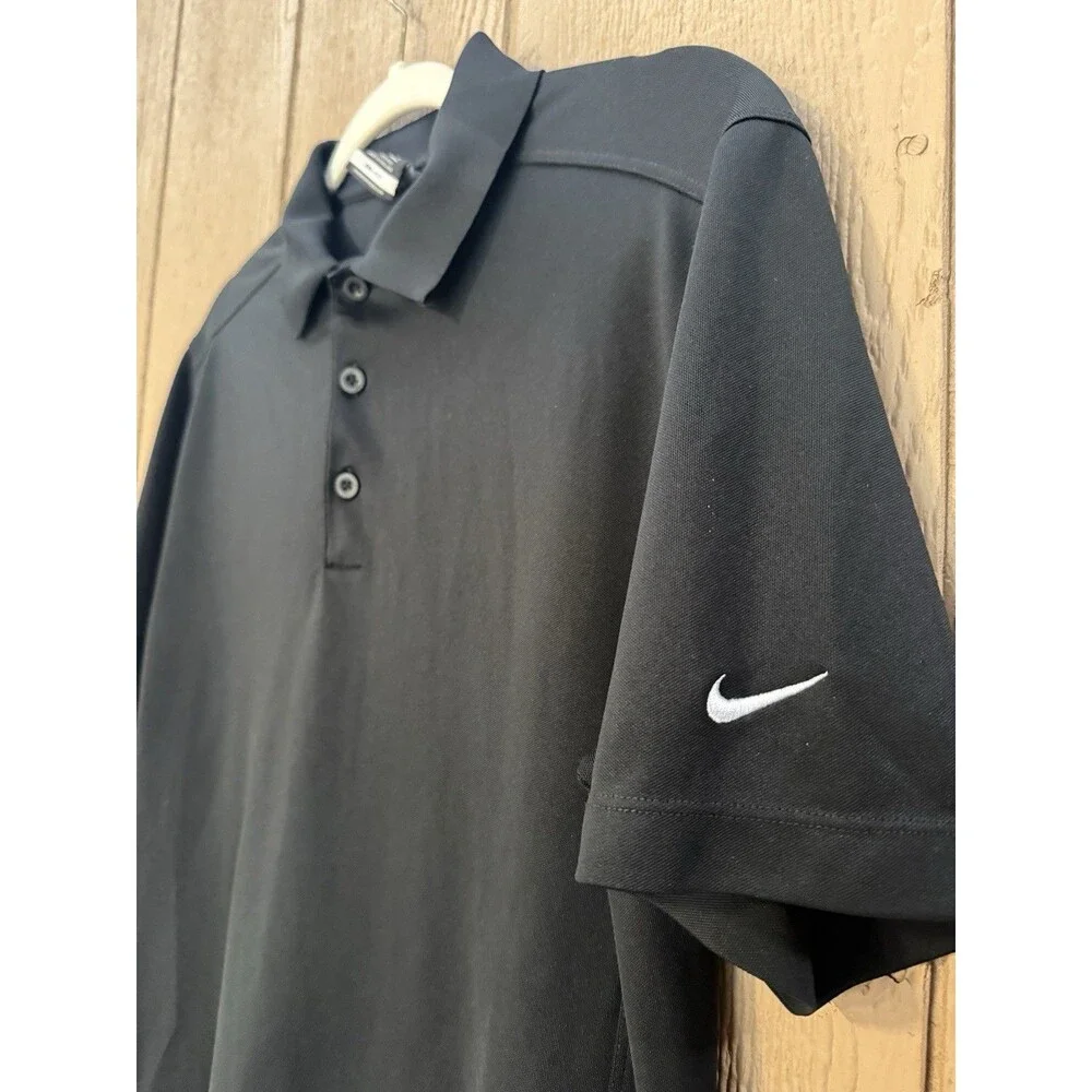 Nike Golf Dri-Fit Polo Shirt Men's Size Medium M Black Short Sleeve.